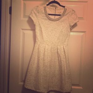 Madison Jones white dress with black stitching- S